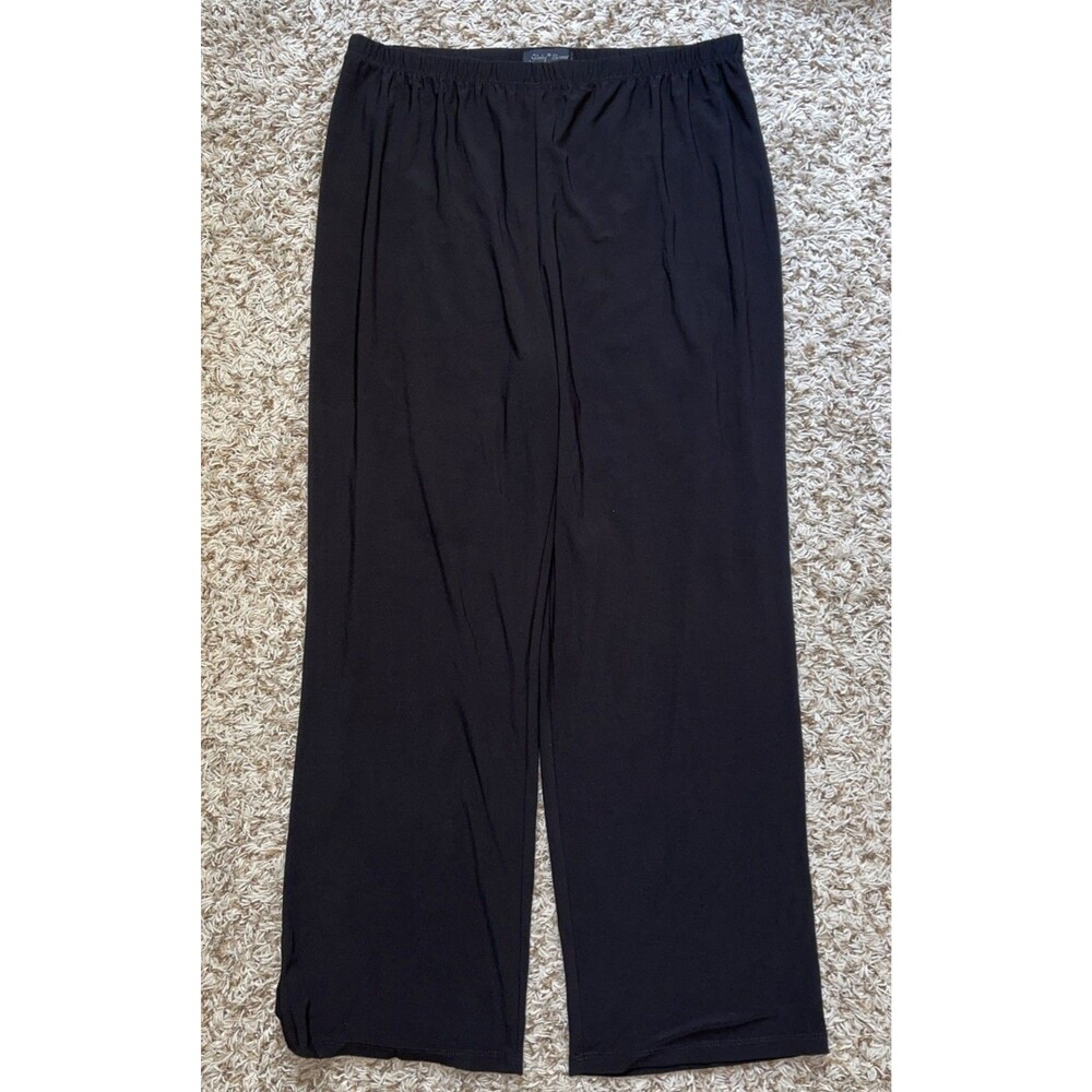 Slinky Brand Made in USA Lounge Pull On Ankle Pant Travel Cruise Resort Black XL